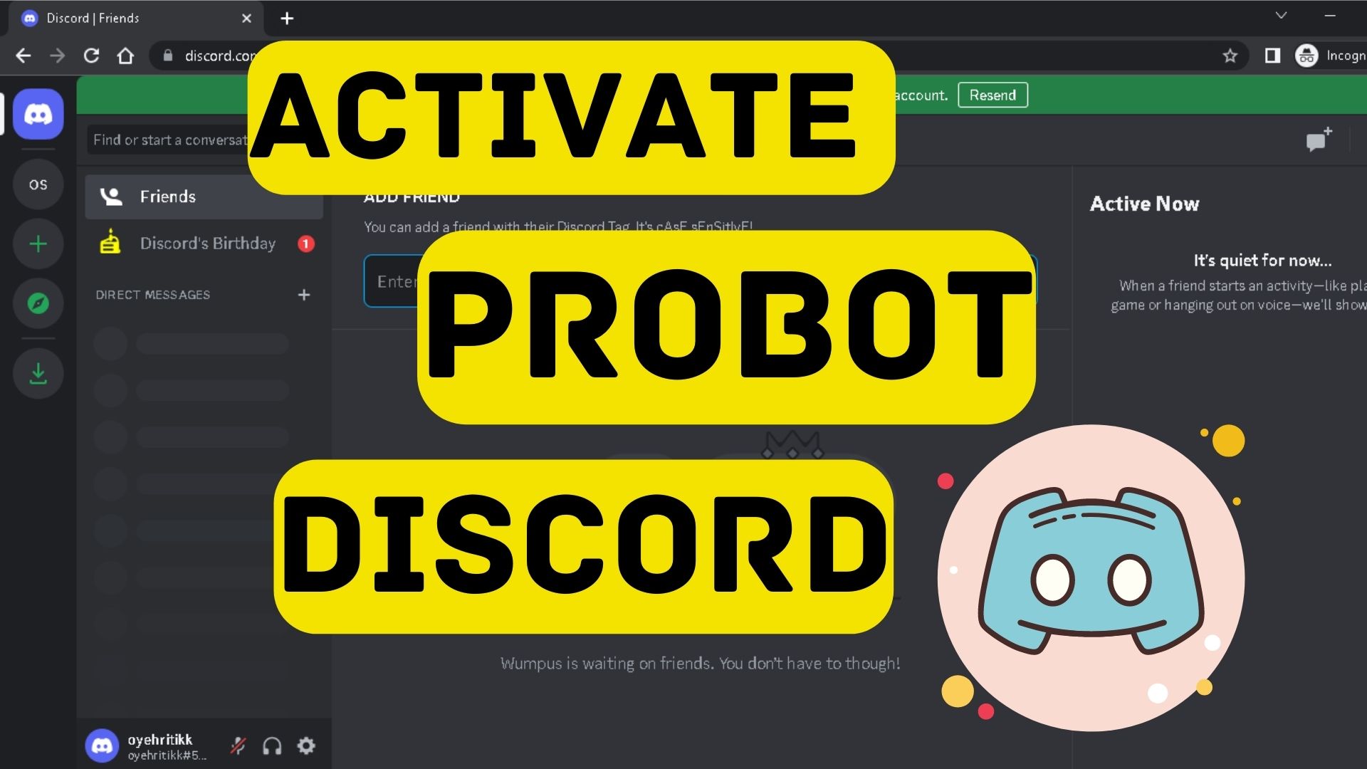 activate probot in discord